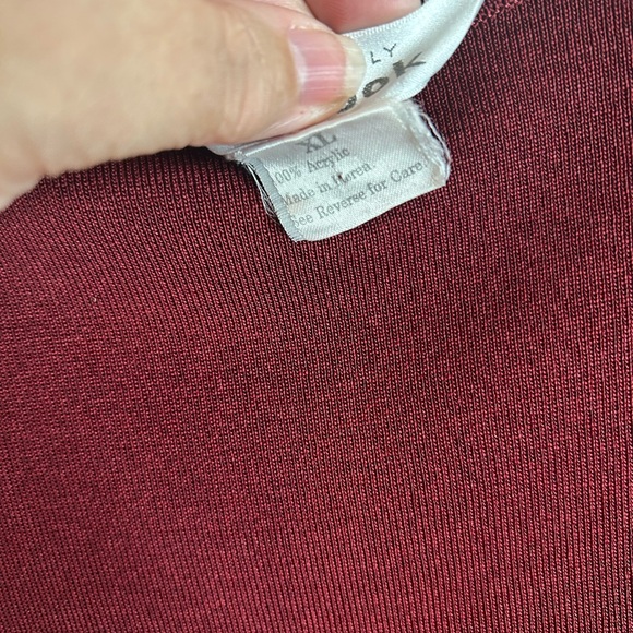 Exclusively Misook Womens XL Short Sleeve Sweater Maroon 6352 - Picture 3 of 6